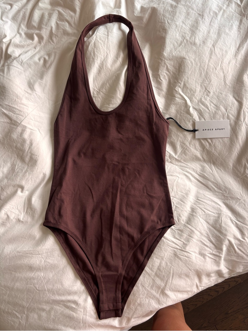 Apiece Apart Kids Chocolate Brown Halter One-Piece